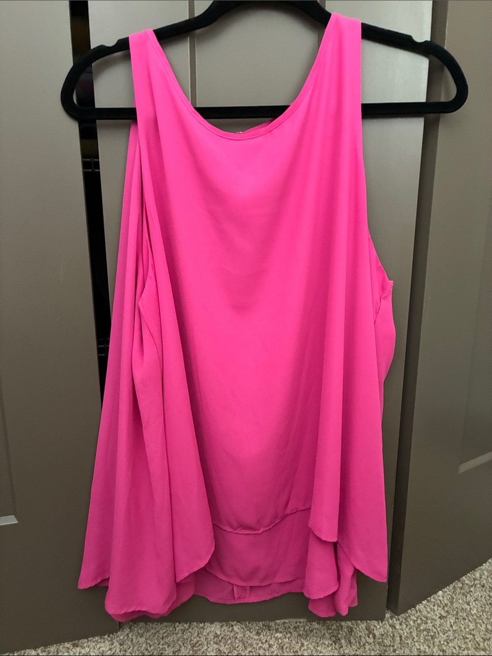 Zac & Rachel Hot Pink Layered Draped Tank